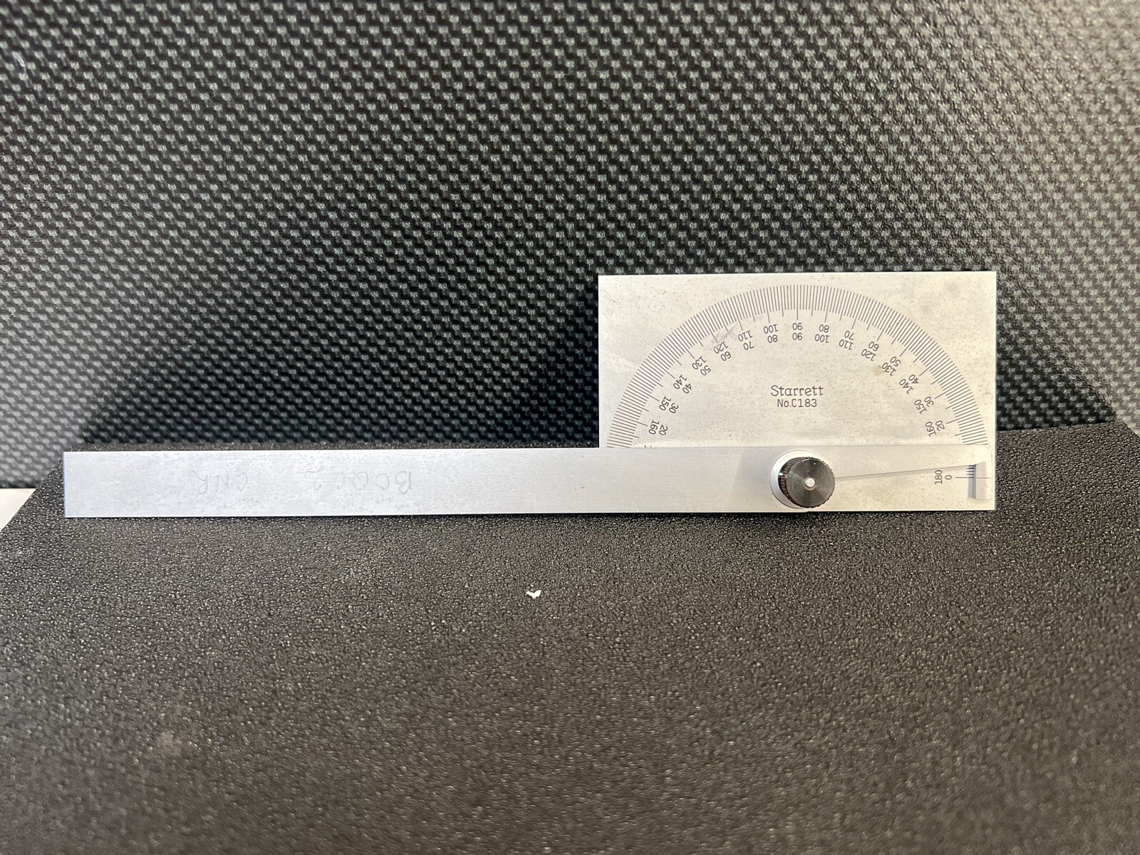 Starrett C183 Steel Protractor,Rectangular,6 In