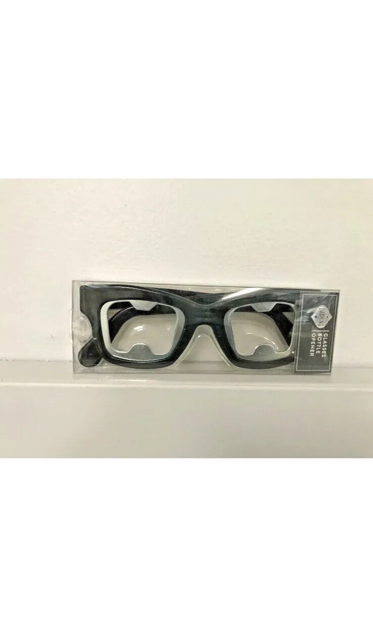 Dashing Brand Black "Eye Glass" Style Glasses Dual Bottle Opener