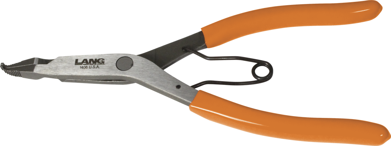 Lang 9" Thin Angle Tip Lock Ring Pliers Snap Retaining Polish Finish Made in USA