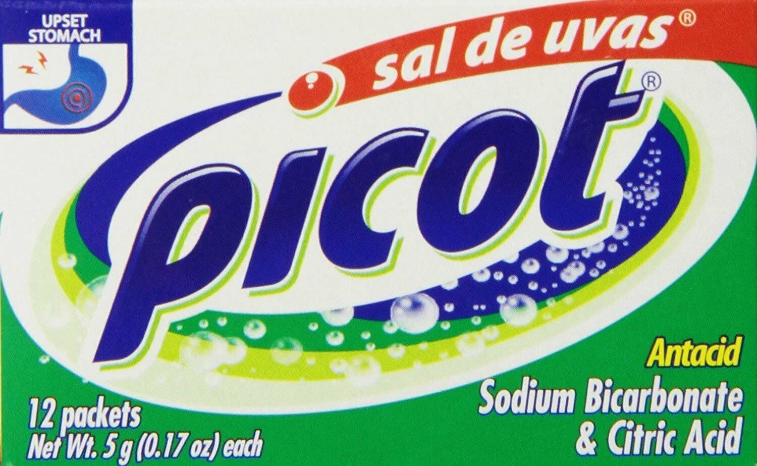 Picot Antacid Sodium Bicarbonate & Citric Acid Upset Stomach Relief Powder 12ct