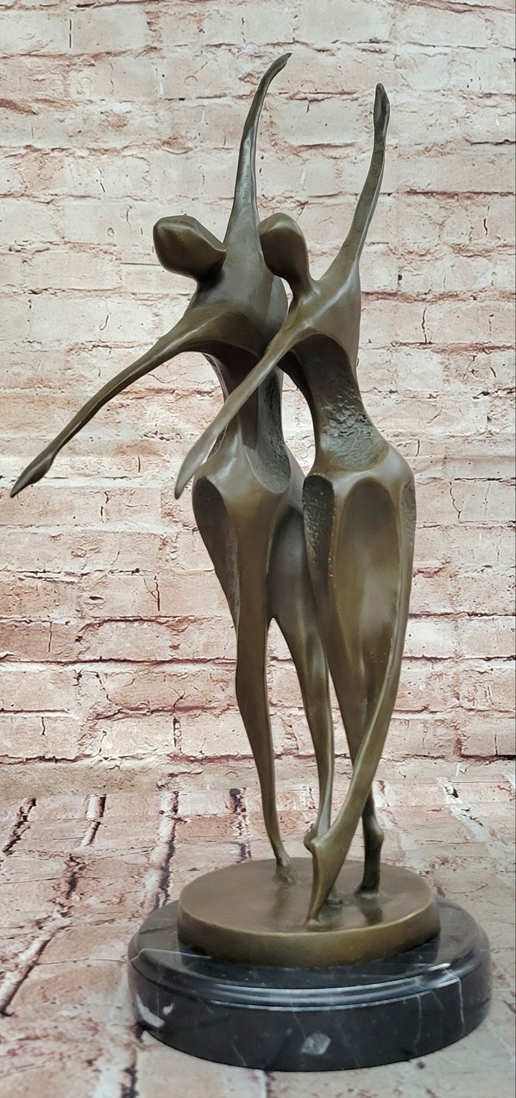 Handcrafted Modern Dance Sculpture Bronze Collectible by Miguel Lopez Statue