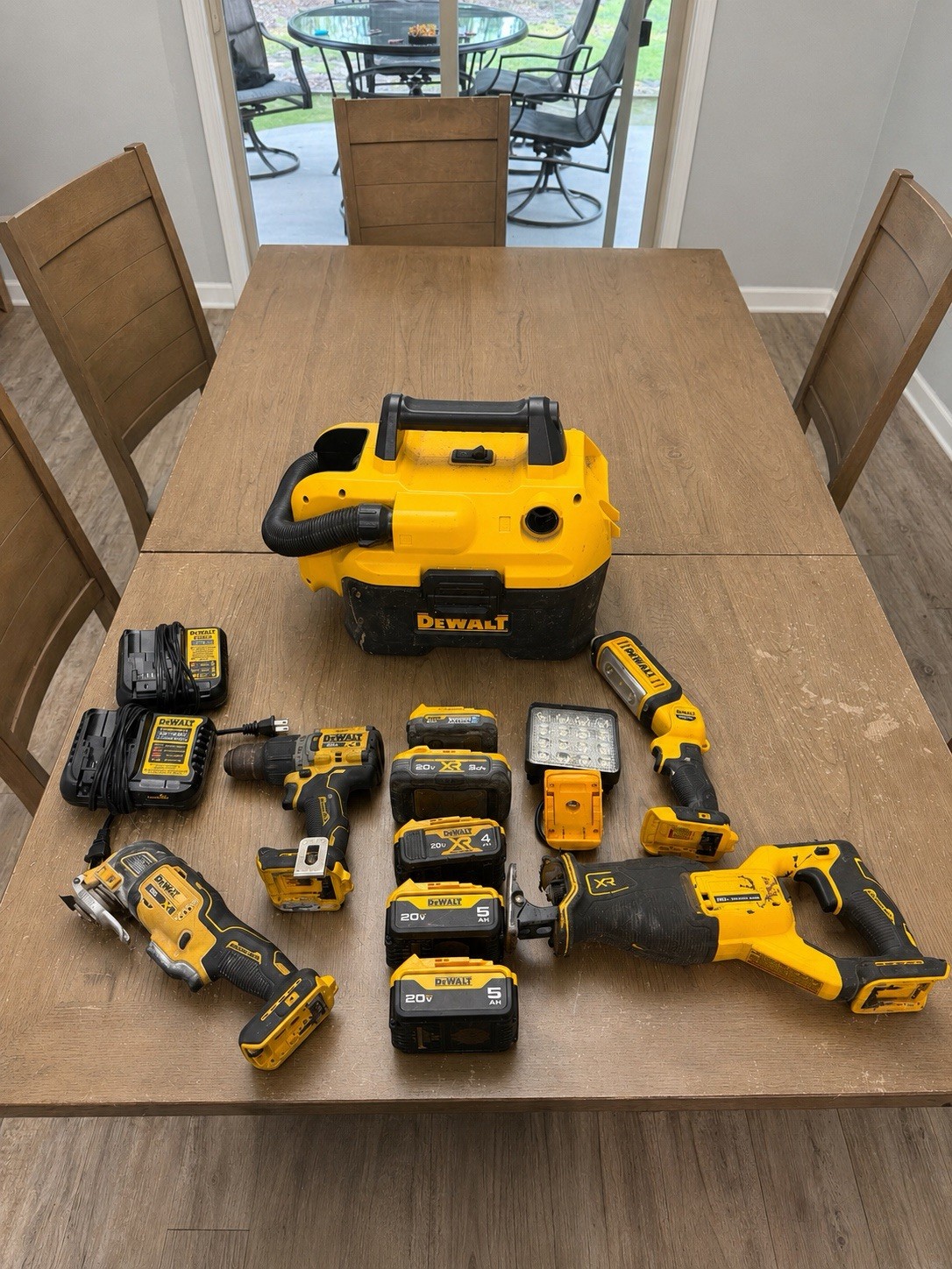 DEWALT 20V MAX XR Cordless Power Tool Set w/ 5 Li-Ion Batteries, Chargers
