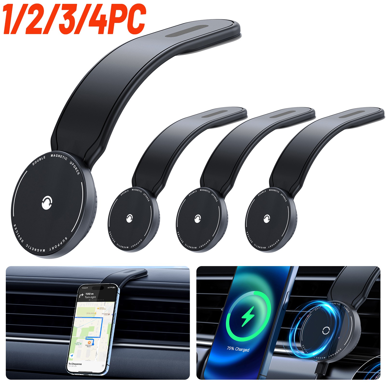 15W MagSafe Car Mount Charger,Magnetic Car Charger Aluminum for iPhone 15/14/13