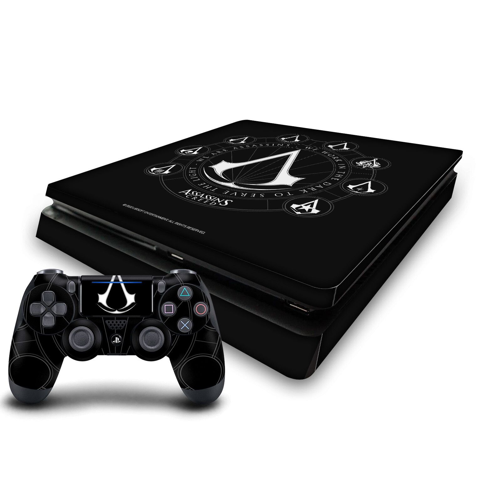 ASSASSIN'S CREED LEGACY LOGO VINYL SKIN DECAL FOR PS4 SLIM CONSOLE & CONTROLLER