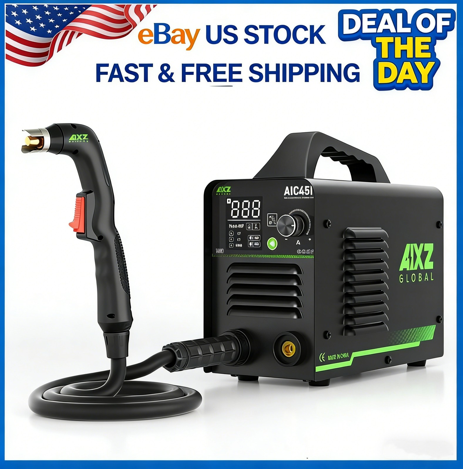 AIXZ 45A Plasma Cutter 110V/220V Non-Touch Pilot Arc Non-HF IGBT Cutting Machine