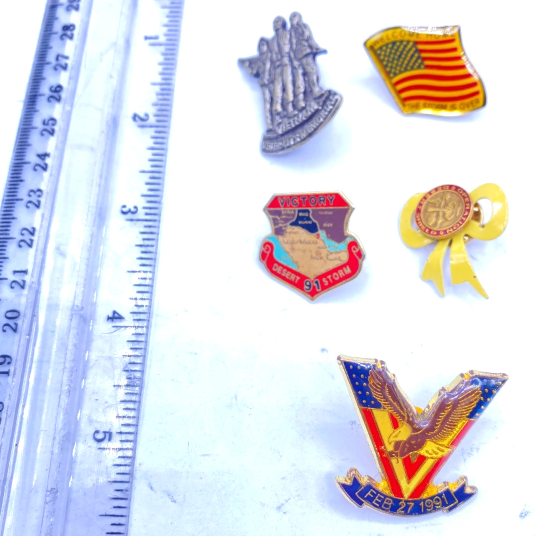 Military Pin Lot of 5 Desert Storm Vietnam Desert Shield Welcome Home