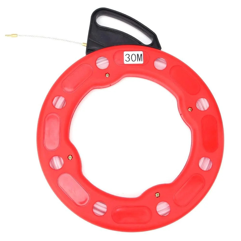 Fish Tape, 98FT/30m Fiberglass Nylon Cable Puller, 4.0mm High-Strength Durable W