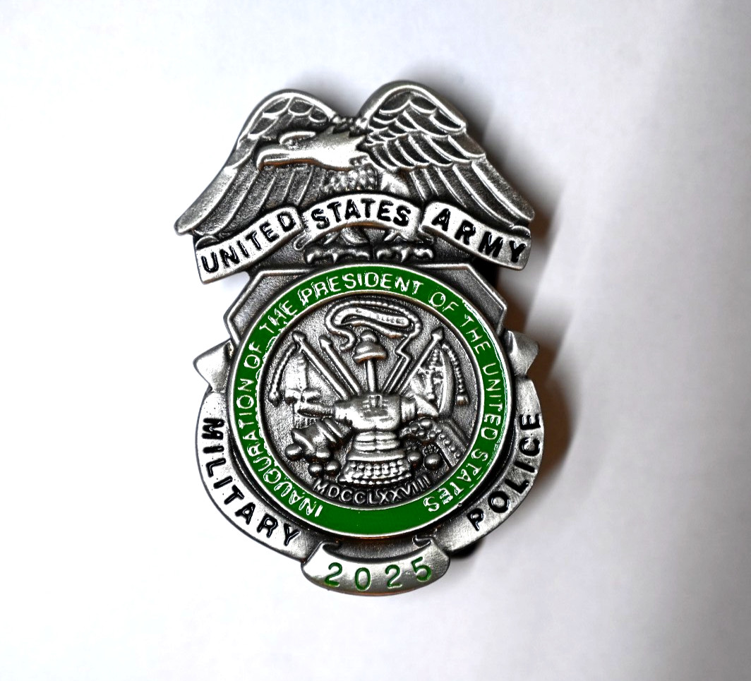 2025 PRESIDENT D. TRUMP INAUGURATION MILITARY MP COMMEMORATE MEDALLION