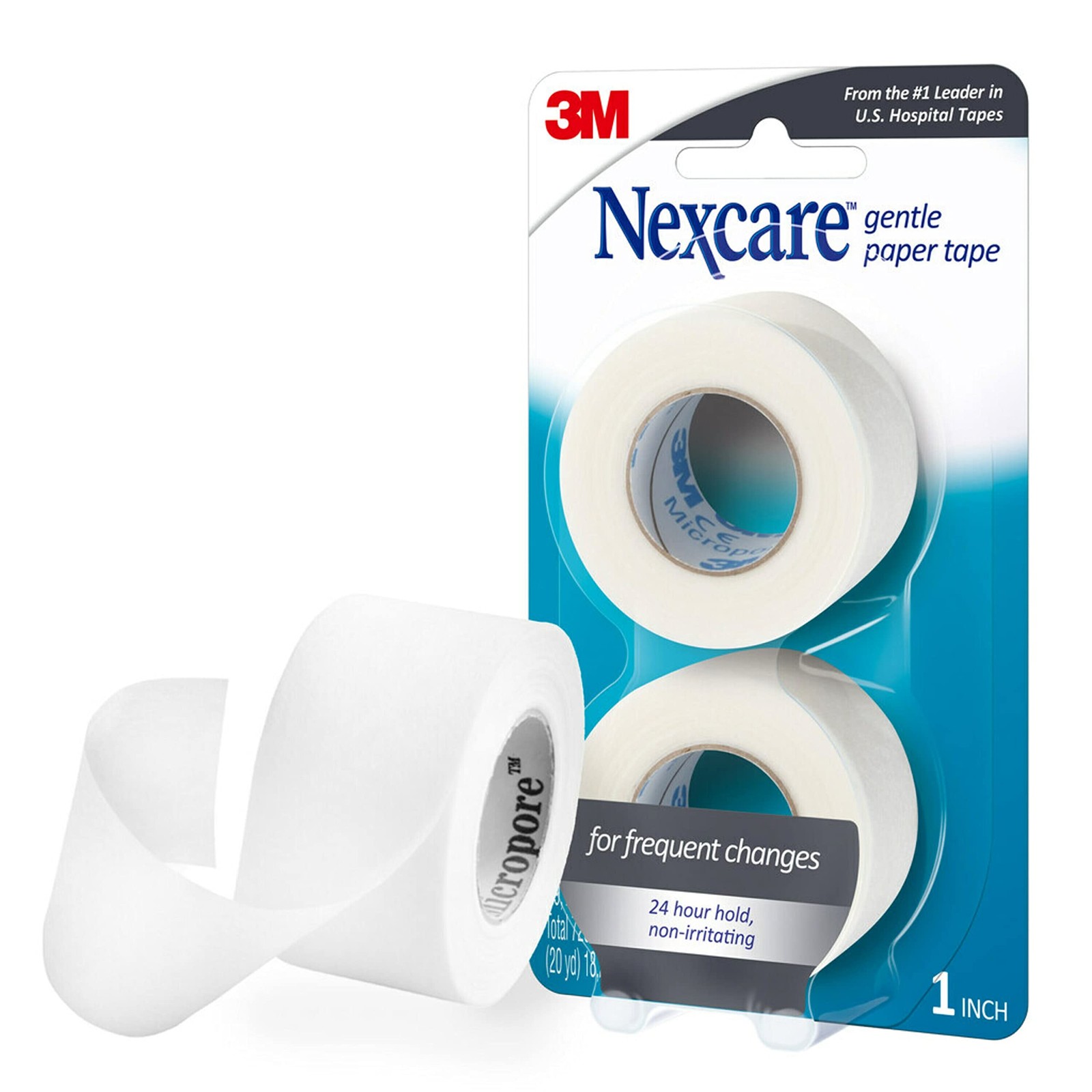 Nexcare Gentle Paper Medical Tape, 1 Inch x 10 Yards 1 x 10 yards, White