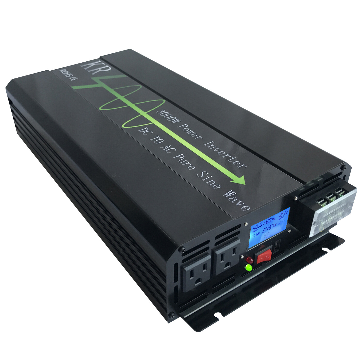 Solar Power Inverter Off Grid 2000W 3000W Pure Sine Wave 48V DC 120V AC US stock