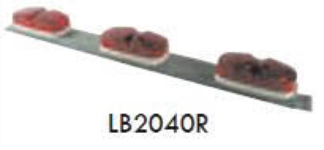 20" x 2" ID Bar, 3 Sealed Lights on a Gray Steel Base (1 per pack)