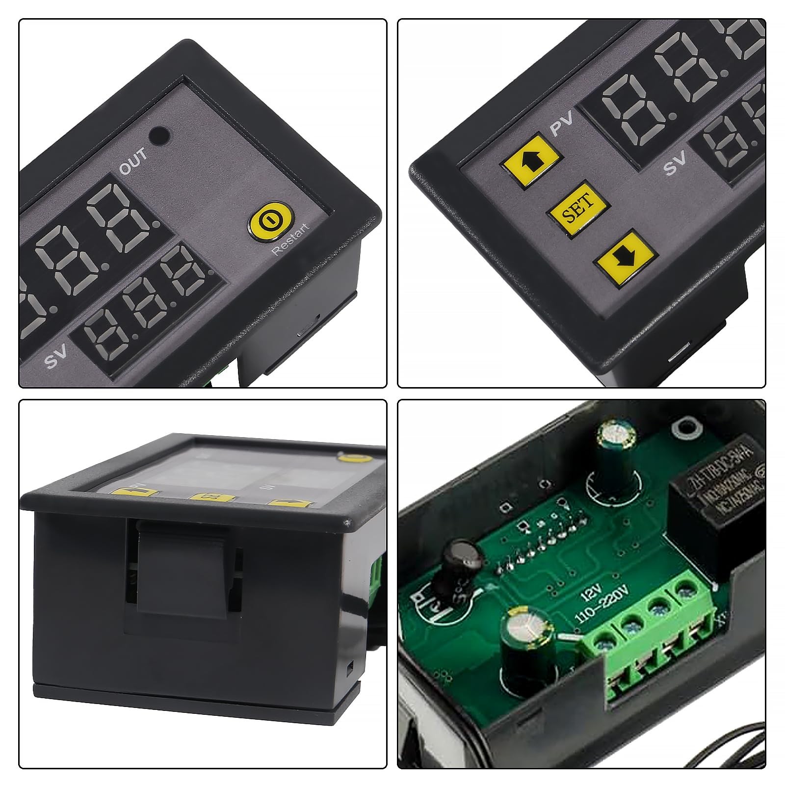 Coliao 2pcs Digital Temperature Controller W3230 Digital LED Thermostat Switc...