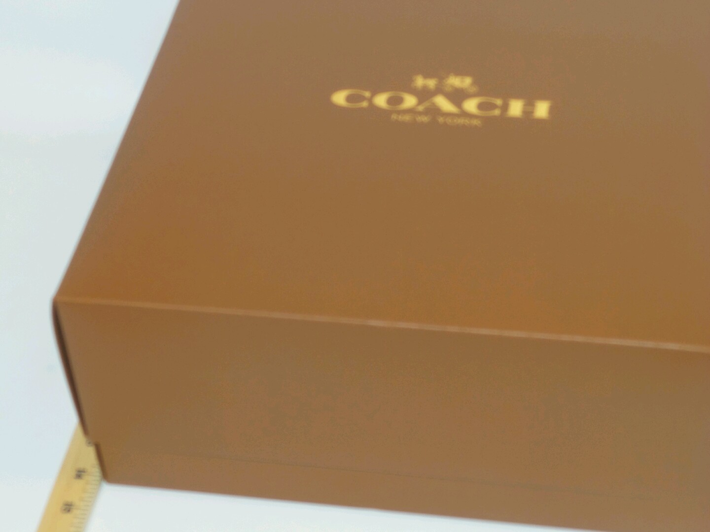 Coach empty gift box 14''x14''x5" Brown Gold ~new~