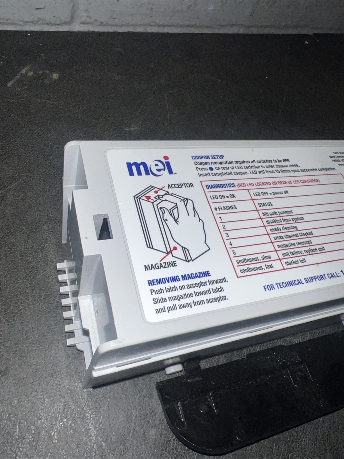 Mars MEI 500 stacker note box for bill acceptor validator GREY N/P 250026180