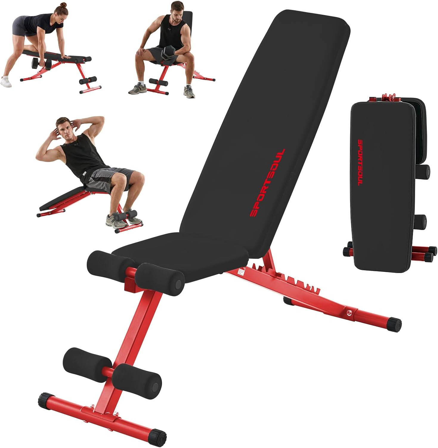 880LB Weight Bench for Home Gym, 8-Position Backrest Adjustable Workout Bench fo