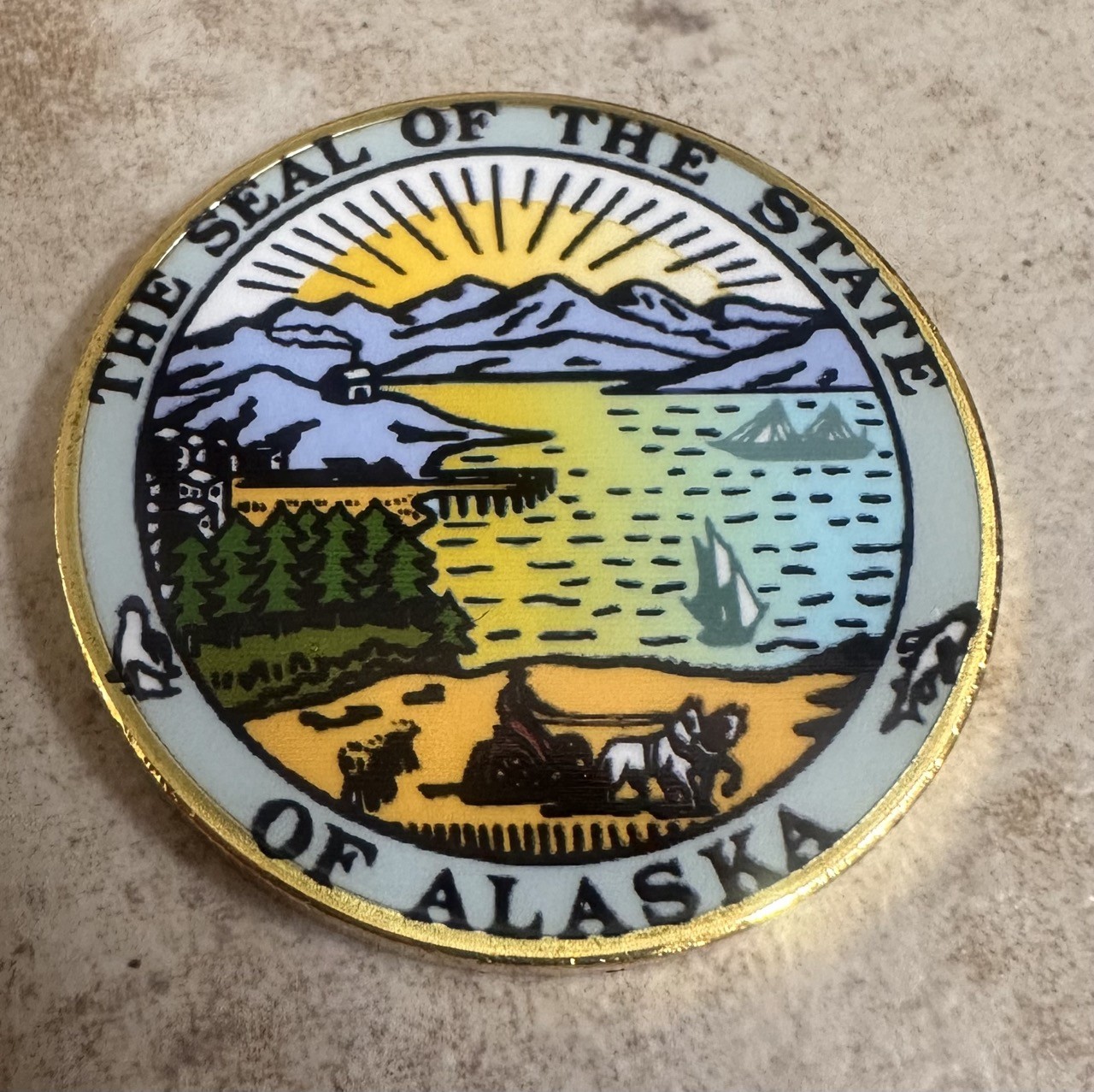 ALASKA State Seal Colorized Collectible Challenge Coin  ·IN STOCK· ·GREAT GIFT·