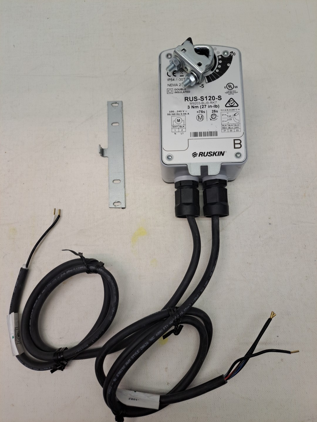 Ruskin RUS-S120-S  electric on/off spring return actuator  NEW, no box