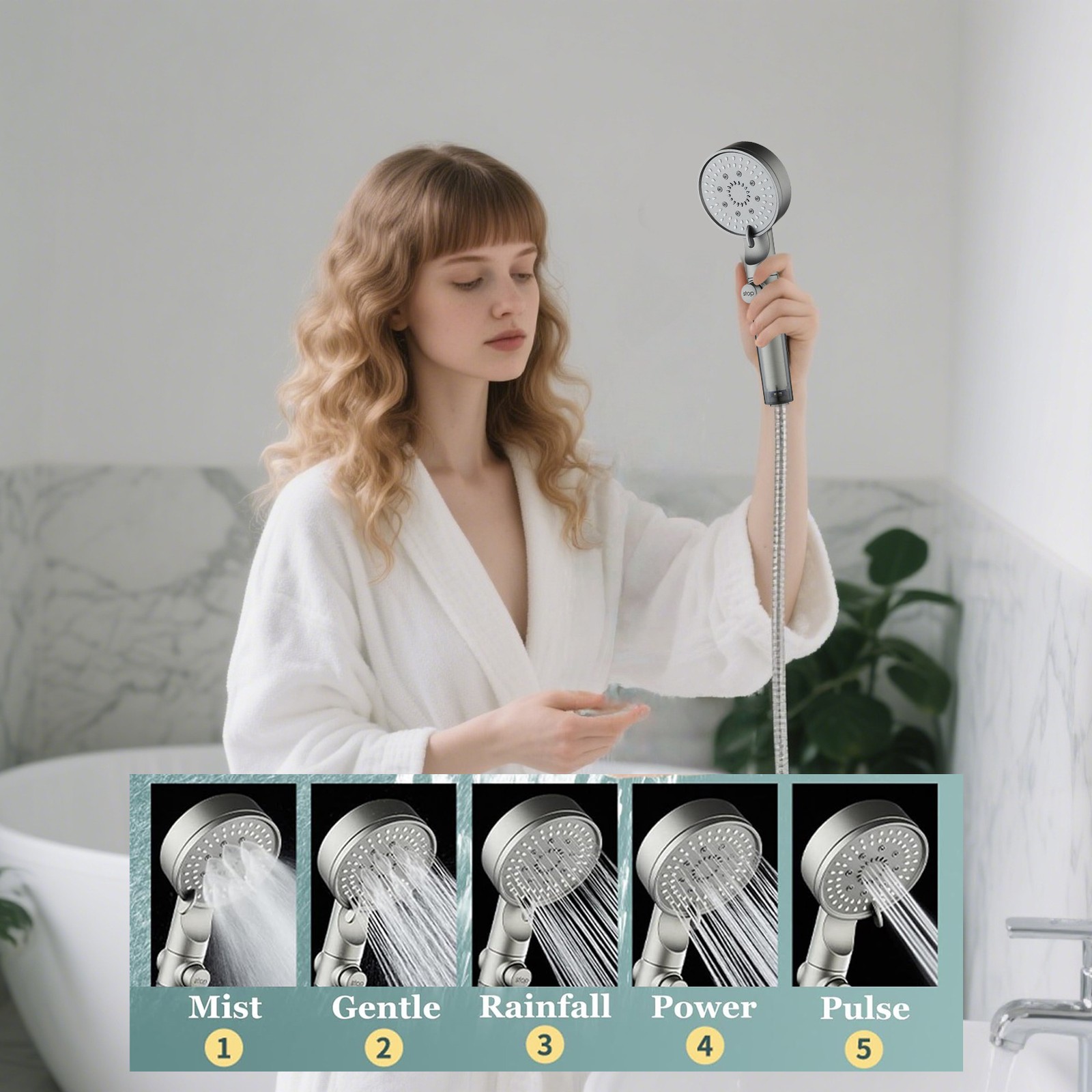 HydroBoost High Pressure 5-Mode Filtered Shower Head, HydroBoost Shower Head
