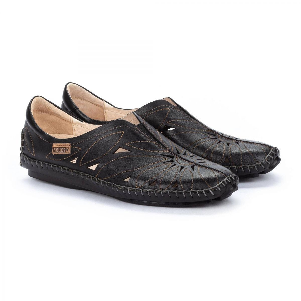 Pikolinos Women's Jerez Slip-Ons Black Leather - 578-7399-000, Black