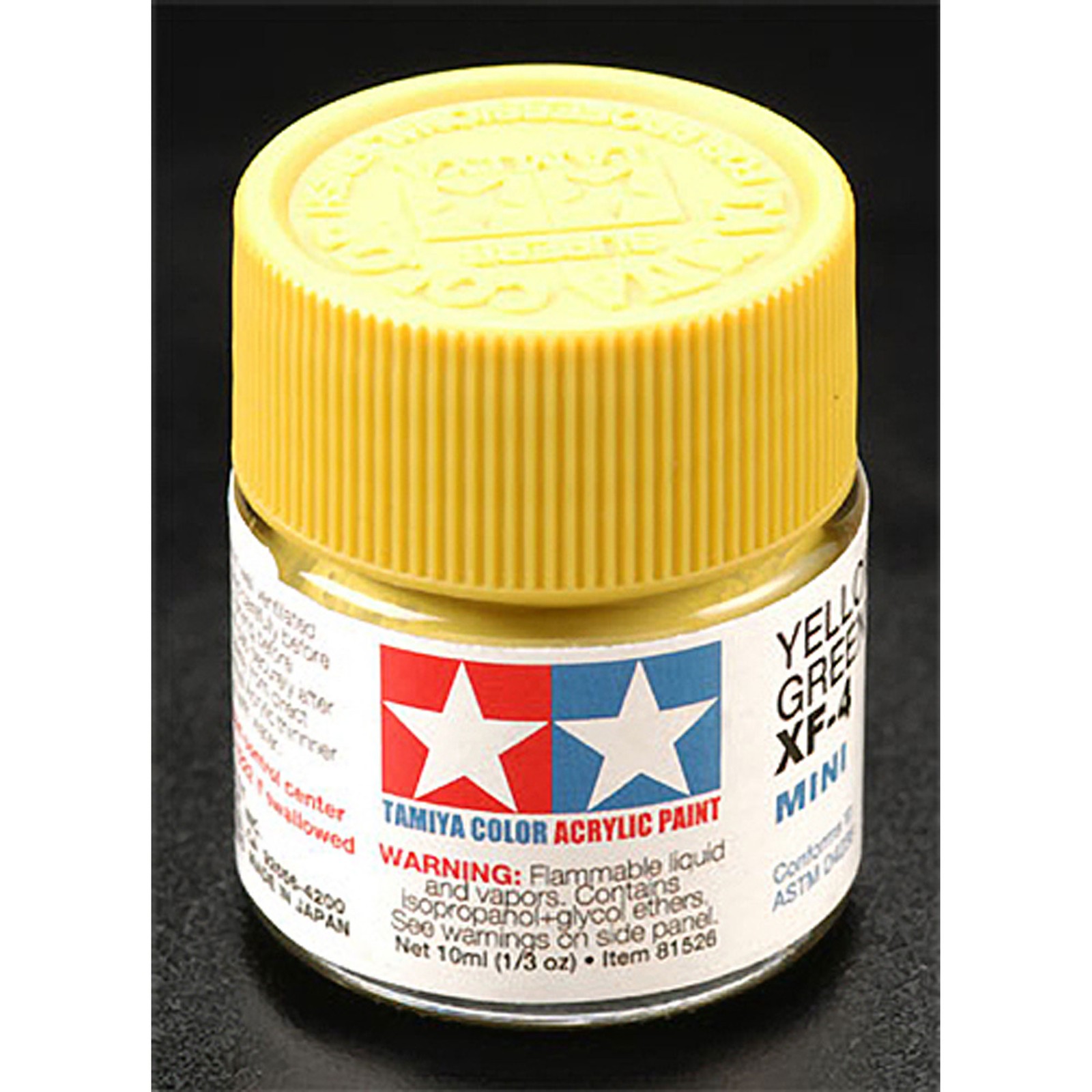Tamiya Acrylic Mini XF4 Yellow Green TAM81704 Plastics Paint Acrylic