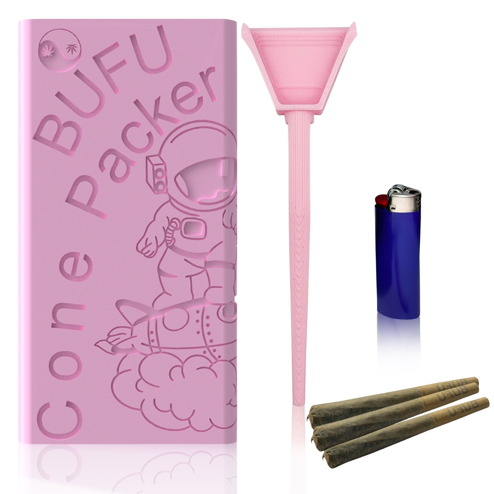 Cone Packer For 1-1/4 Cones -ConePacking Station -PreRoll Filler With Scoop-Pink