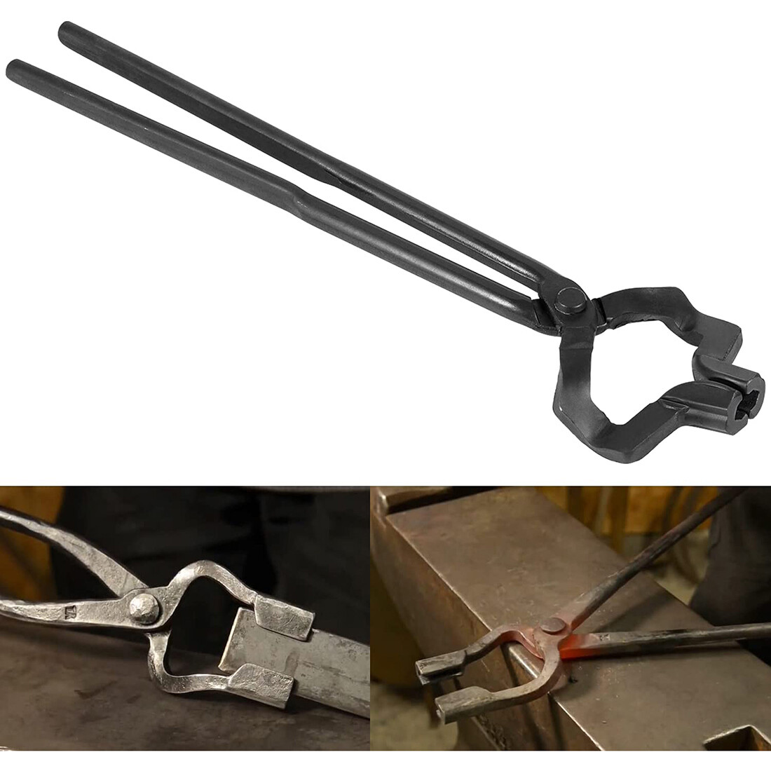 16" Z V-Bit Style Tongs Beginner Knife Making Bladesmith Blacksmith Tongs Tool