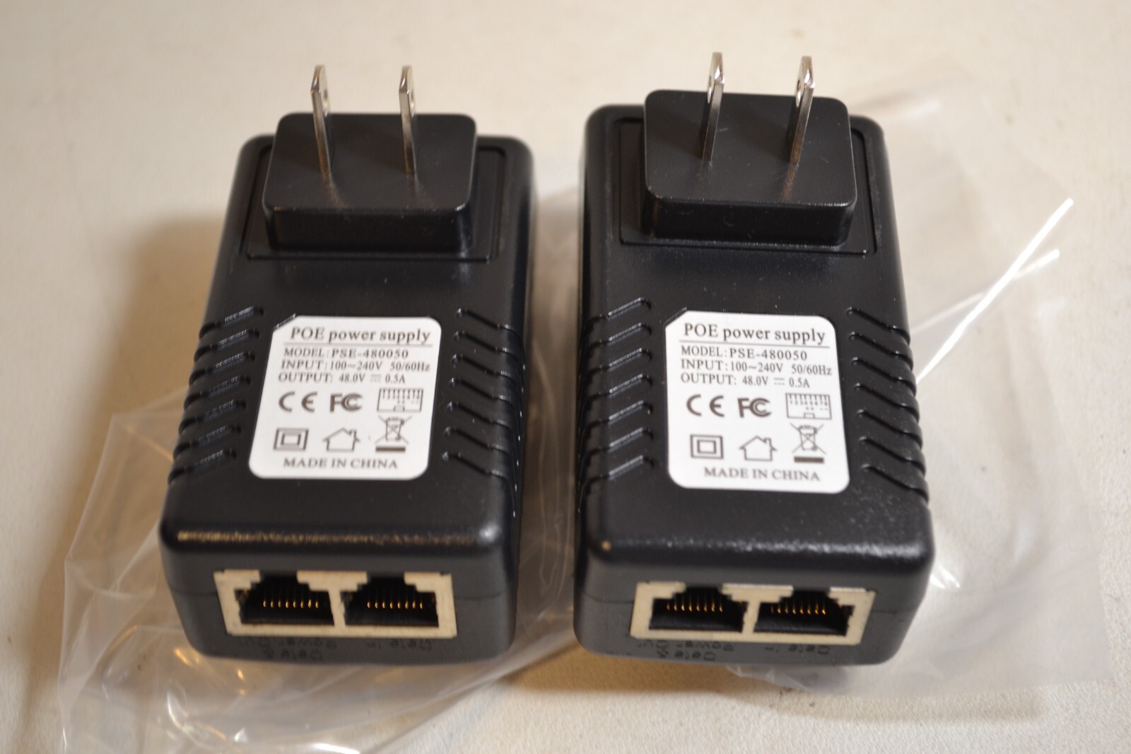 2-Pack Anvision PSE-480050 Wall POE Power Supply 48V 0.5A