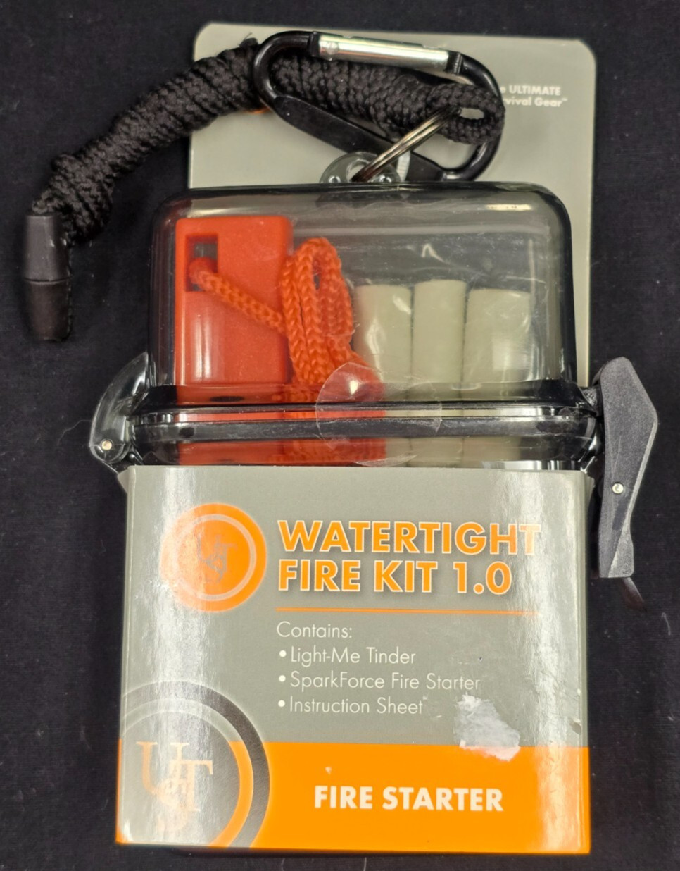 UST Watertight Fire Kit 1.0 - Gray SURVIVAL CAMP HUNT FISH HIKE FIRESTARTER