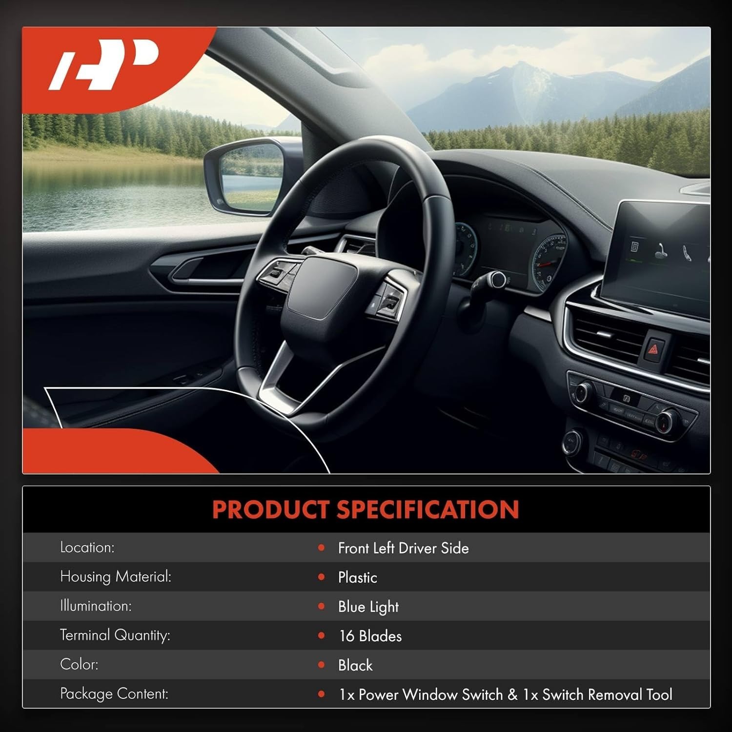 - Front Left Driver Side - Master Power Window Switch - Compatible with Kia