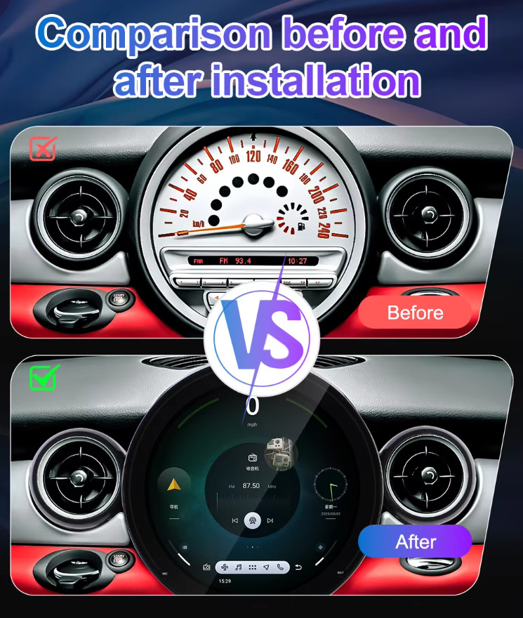 Android 13 Touch Screen For BMW Mini Cooper 2007-2016 R60 R56 Carplay 6+128GB