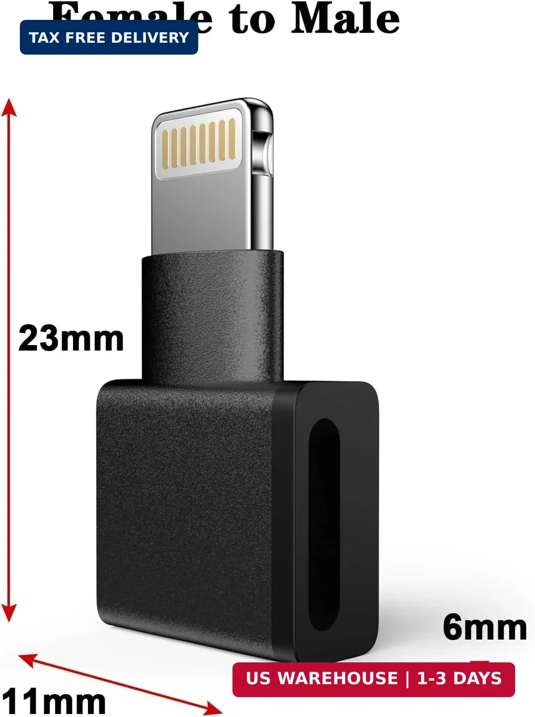 [Apple MFi Certified] Lightning Extender Adapter for iPhone Charger,2 Pack 90 De