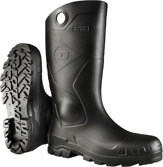 Botas de lluvia para hombres con puntera acero impermeables pvc trabajo exterior