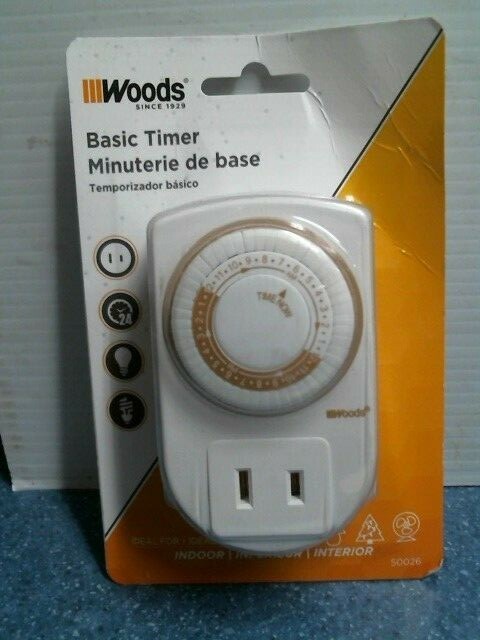 Woods 50026, Indoor 24 Hour Basic Timer, FREE SHIPPING