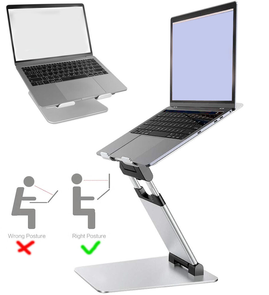 Laptop Stand Adjustable Height & Angle Holder, Sit or Stand, for Laptop 10"-17"