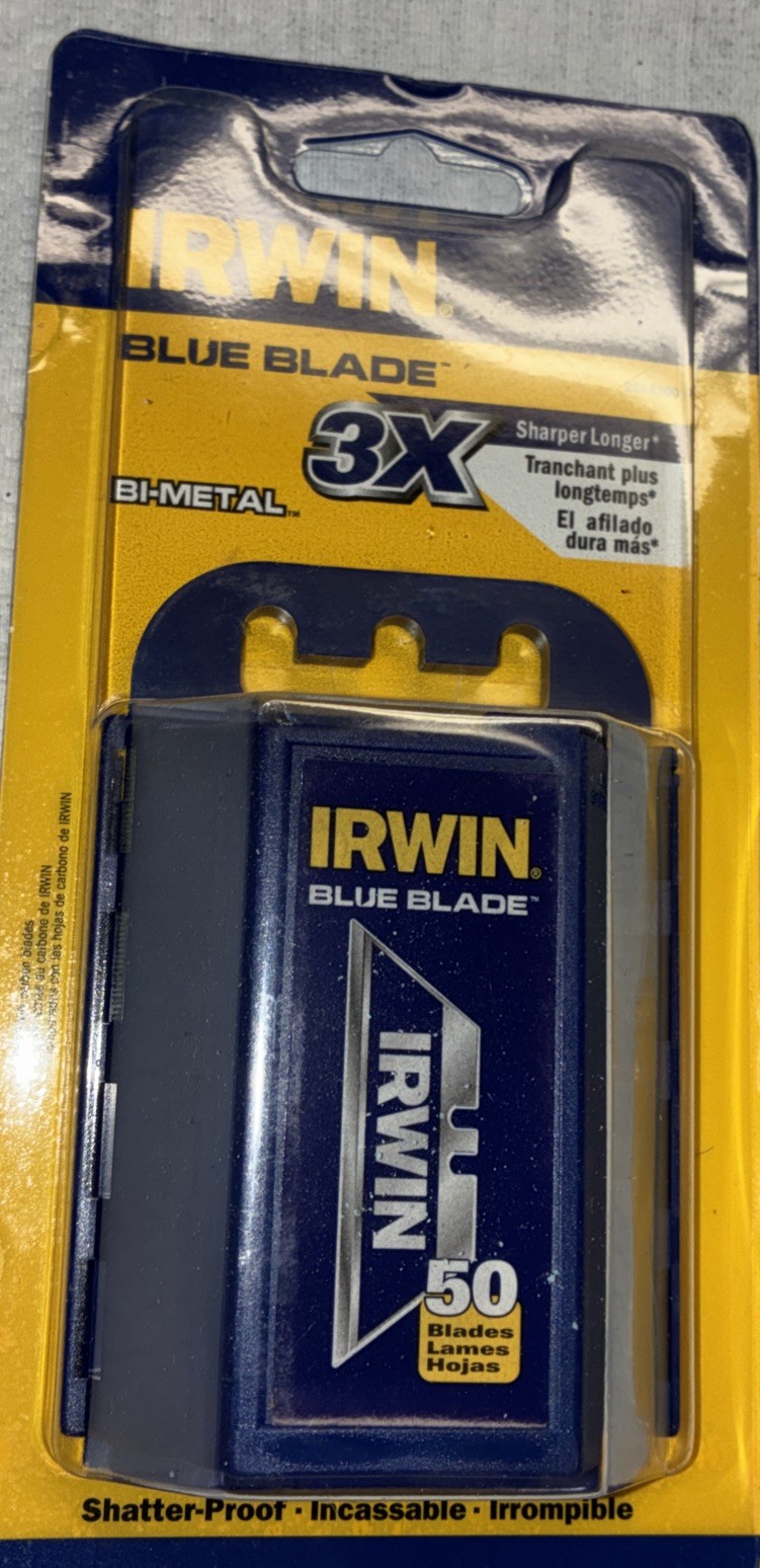 Irwin Blue Blade  Bi-Metal Utility Blades with Dispenser, 50 Pack  #2084300