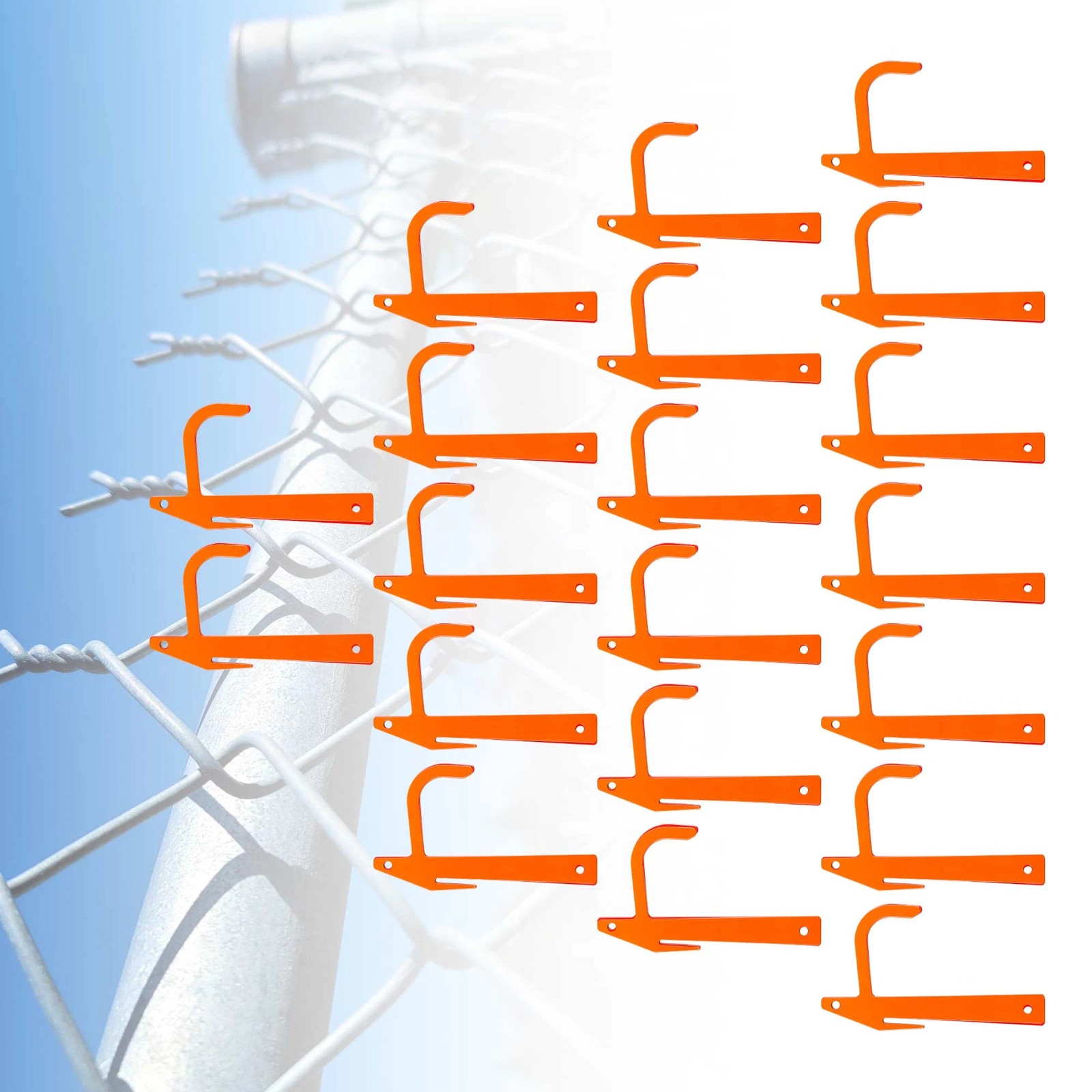 20Pcs Chain Link Fence Metal Banana Clip, Tensioning and Stretching Tool, Fence