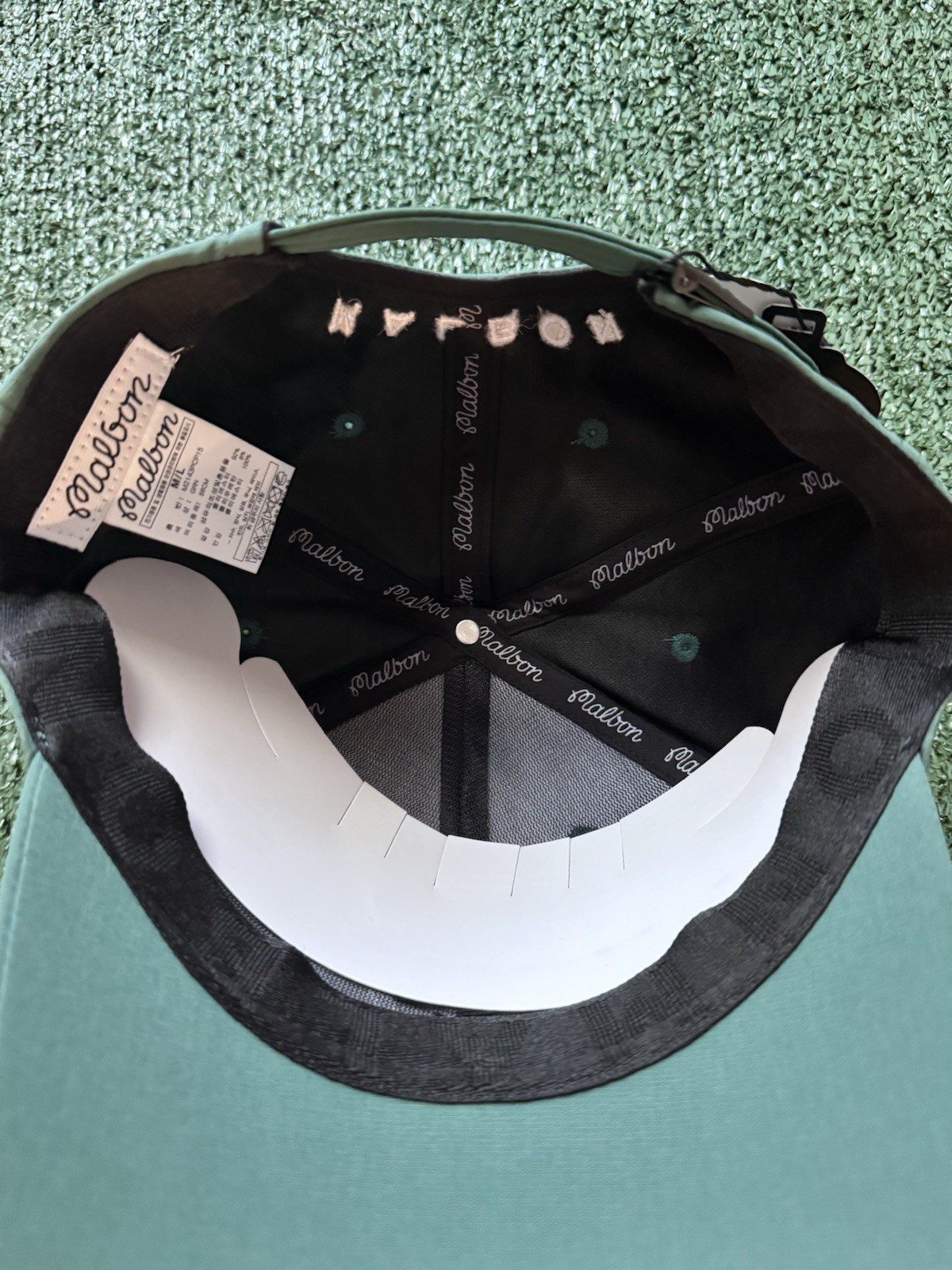 Malbon Golf Magnetic Ball Marker Hat Cap – Premium Golf Accessory- Green/ White