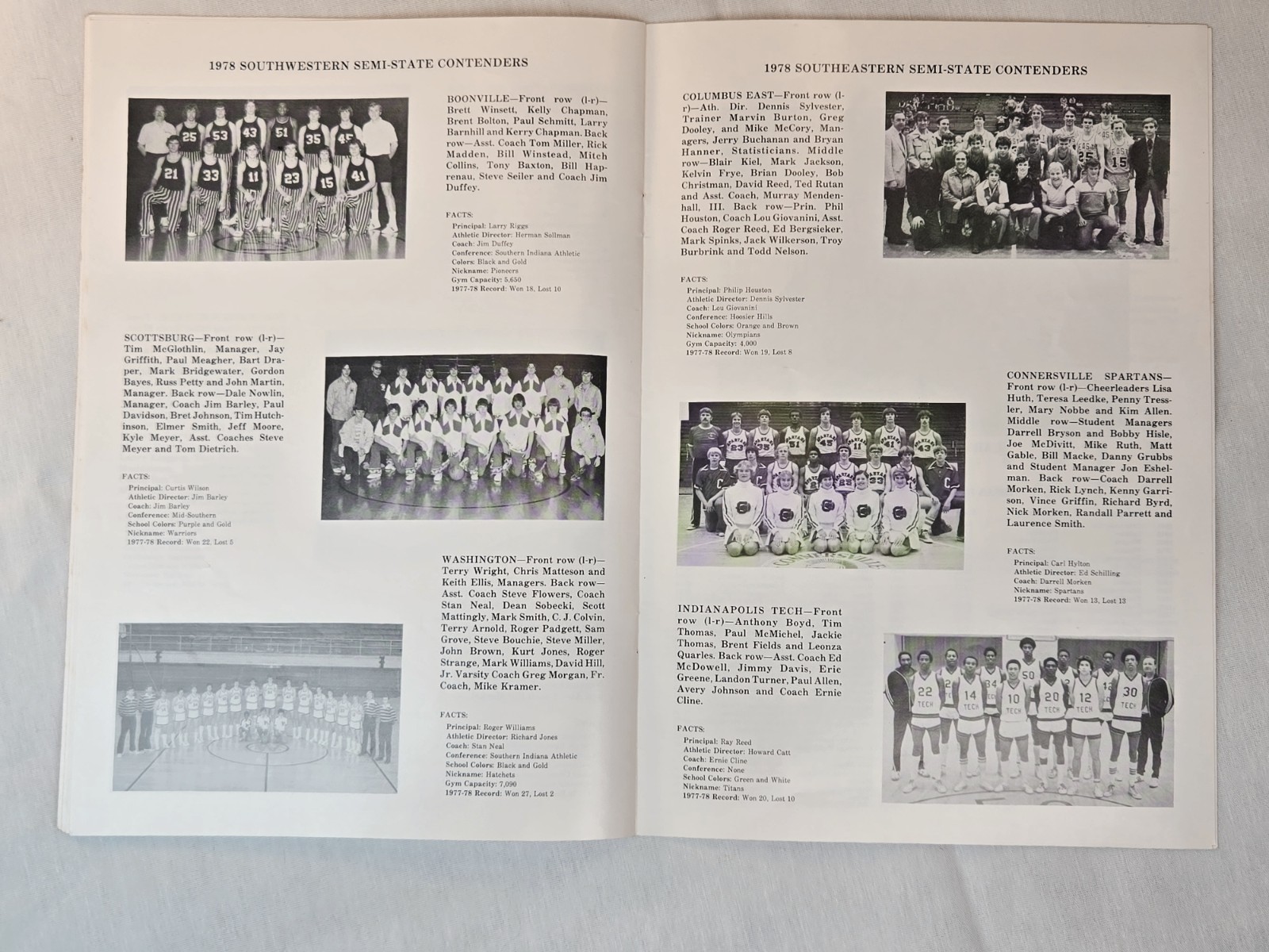 1978 IHSAA 68th Annual IN State Basketball Final Official Program- Nice!