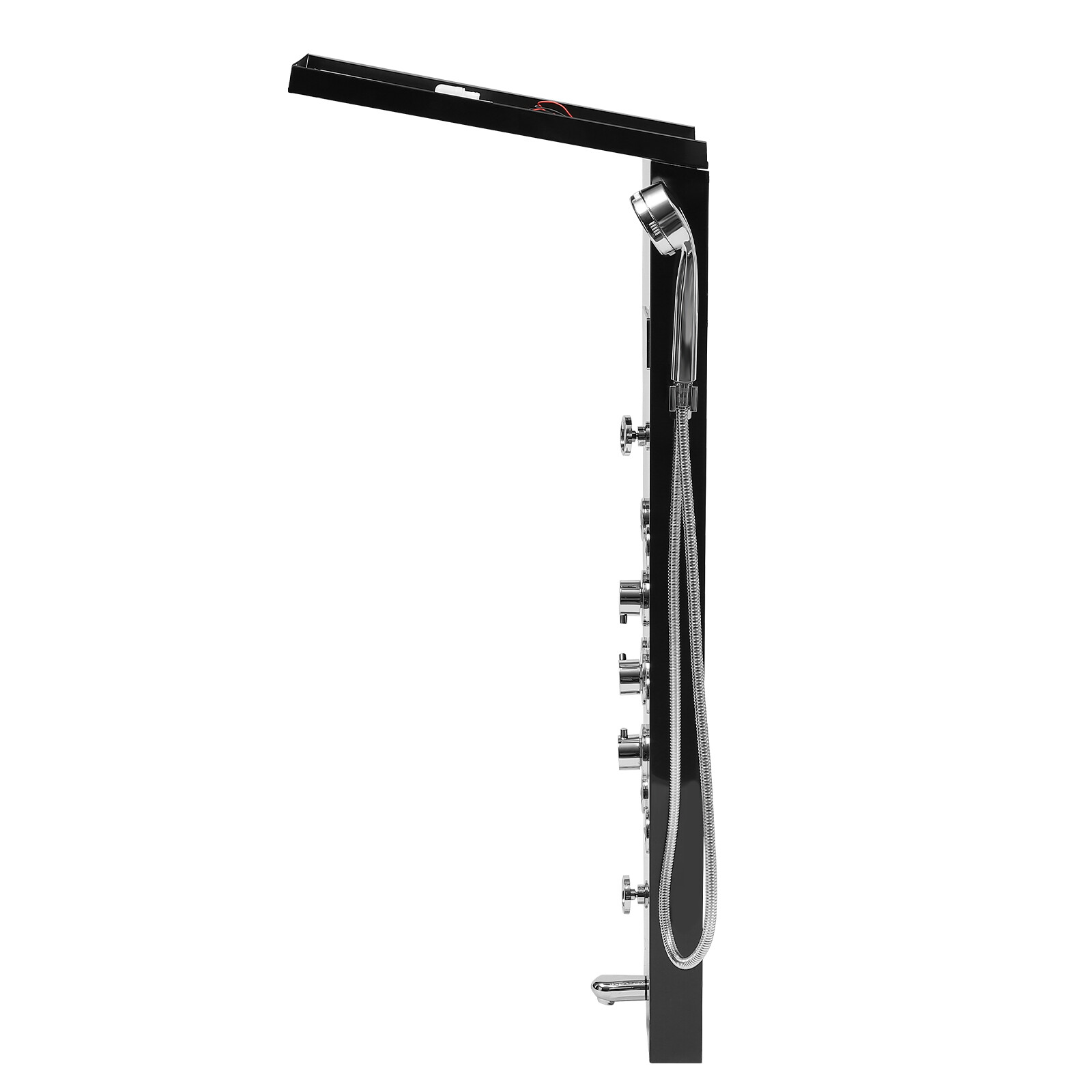 Hydroelectricity Display Rain Massage Full Body Shower System with Jets Black