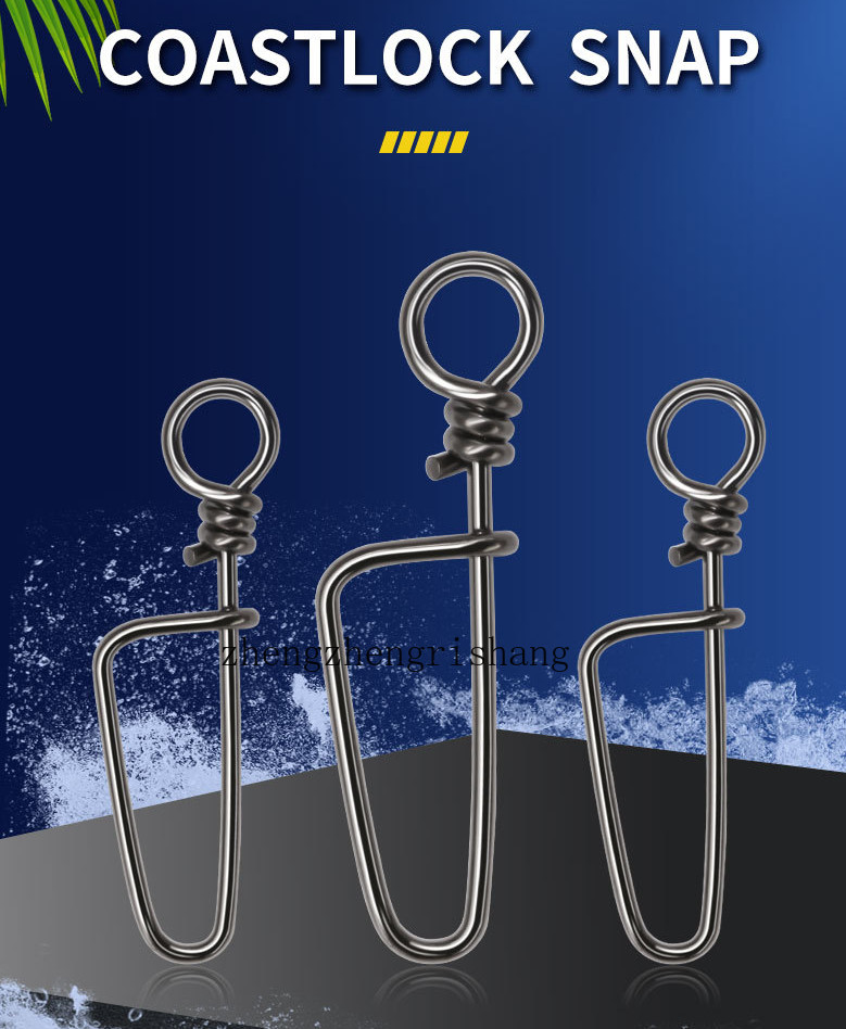 100pcs Stainless Steel Coastlock Snap Fishing Barrel Swivel Safety snap 000#-10#