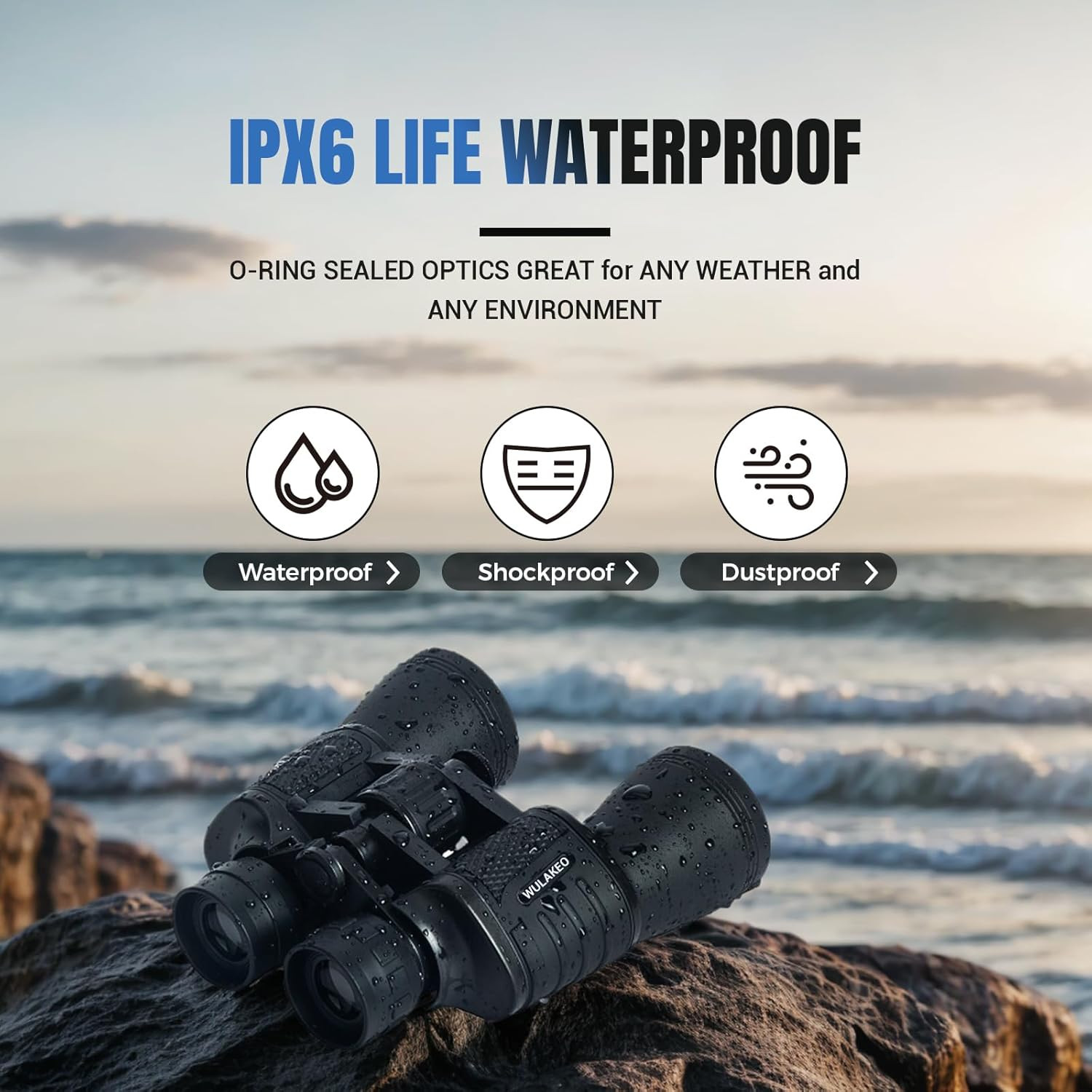 30X50 High Powered Binoculars for Adults, Waterproof Compact Binoculars with Low