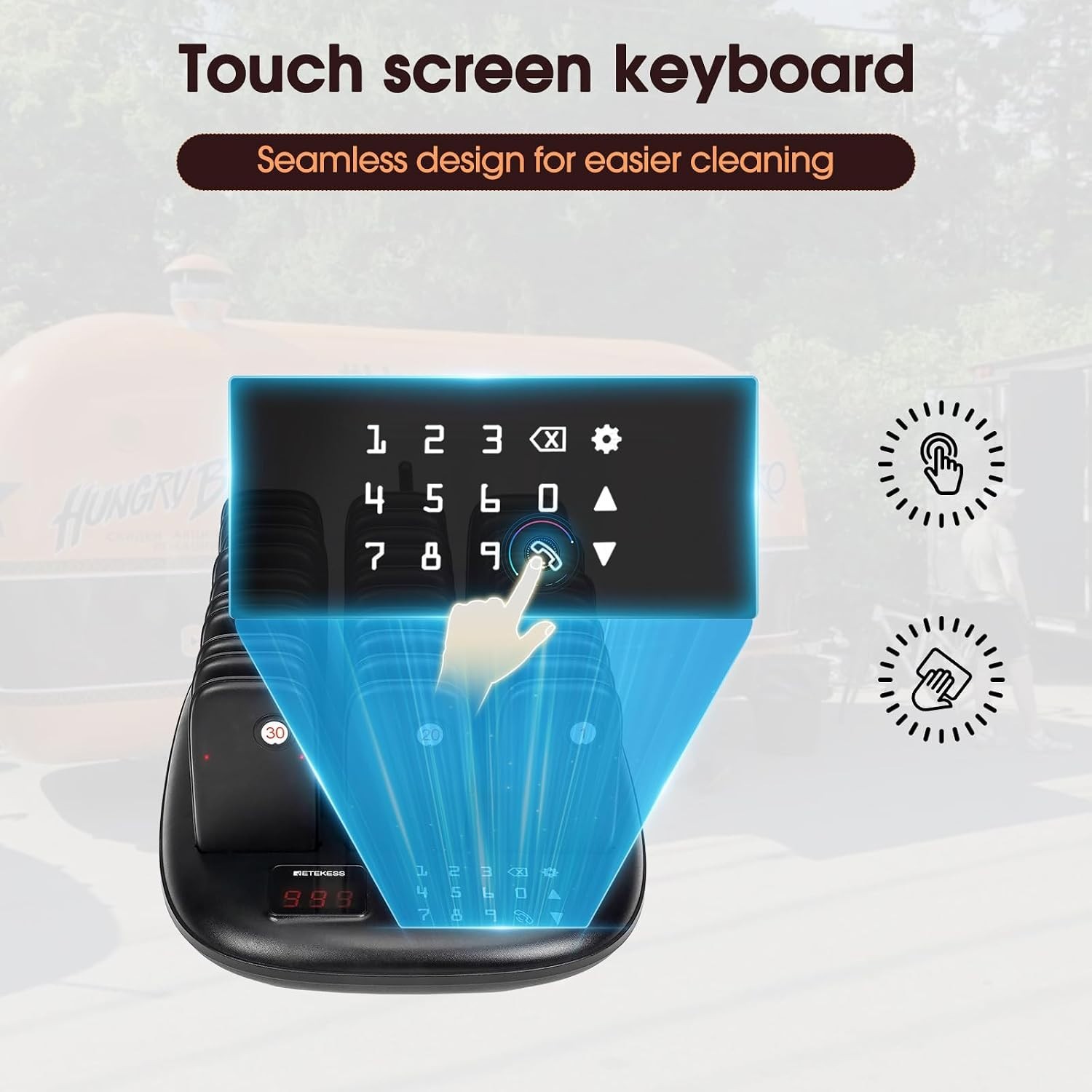 Wireless Restaurant Buzzer System with 30 Pagers - Custom Alerts & Long Range