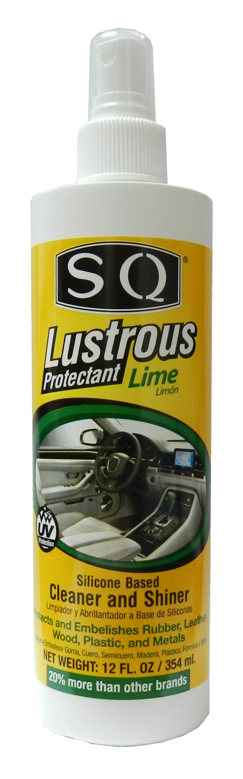 SQ Lustrous Protectant. Dashboard and Vinyl Cleaner and Shiner, Lime Fragrance