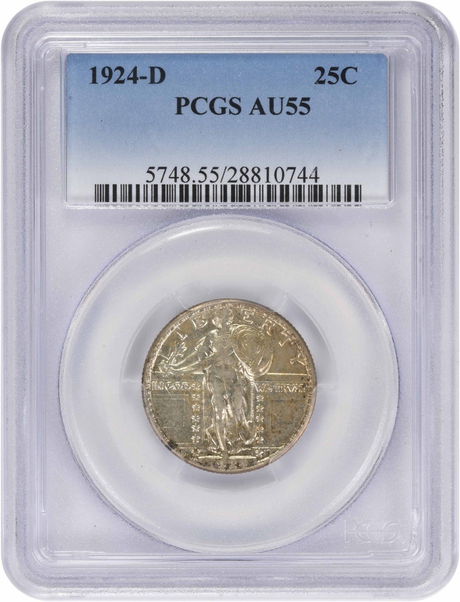 1924-D Standing Liberty Silver Quarter AU55 PCGS