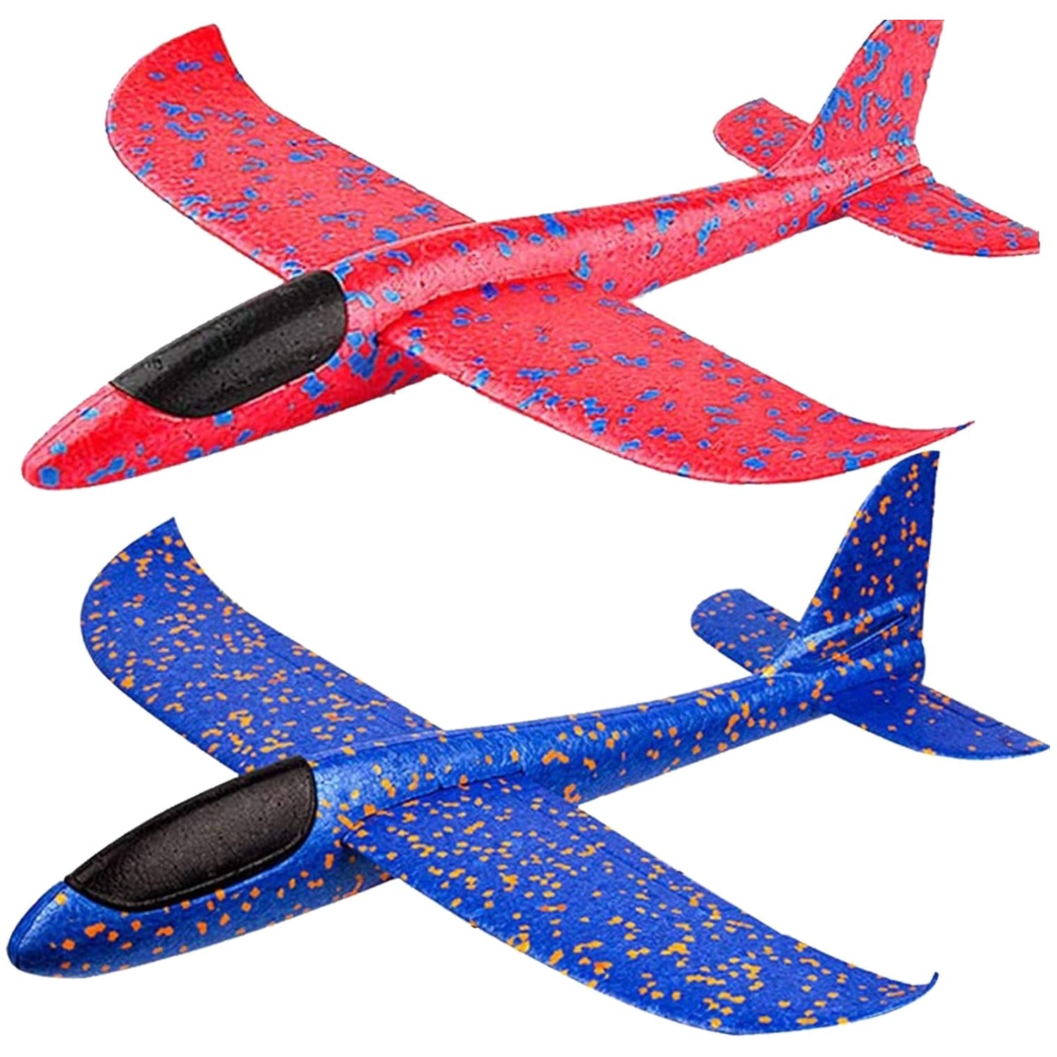 2-Pack 17.5'' Flying Foam Airplanes - 2 Flight Modes for Kids Outdoor Fun