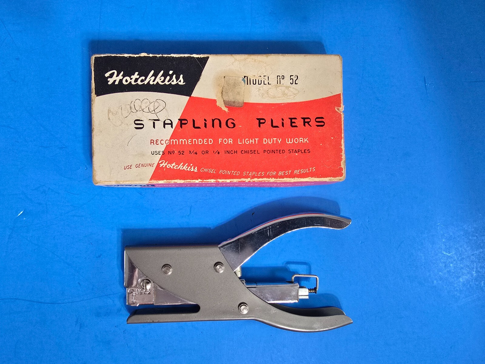 Vintage Hotchkiss Light Duty Pliers Style Stapler. Made In The USA! Only 6” Long