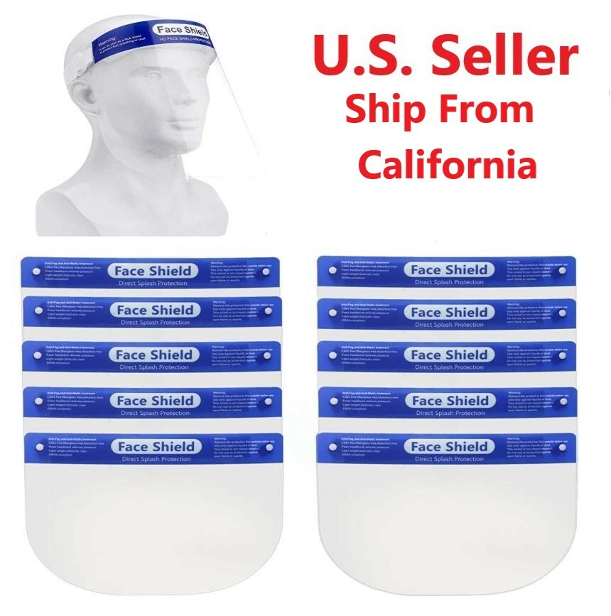 Lot of Full Face Safety Shield Reusable Protection Cover Face Eye Cashier Helmet