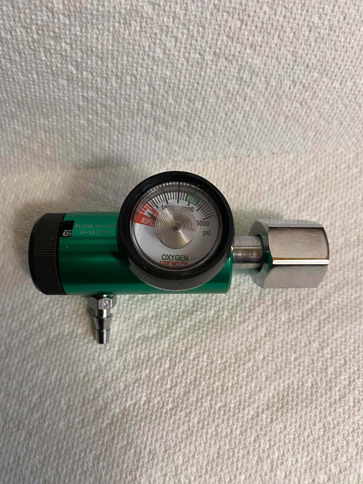 1PC 3000psi CGA540 Oxygen Pressure Regulator Oxygen Inhaler Flowmeter 0-15lpm