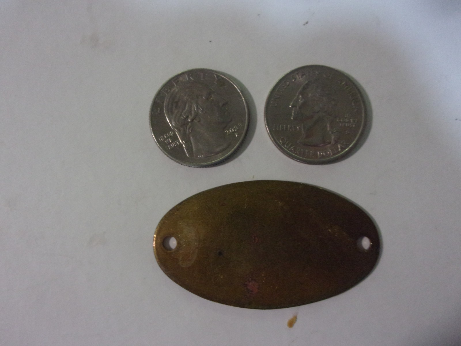2 Brass Oval engraving Plates, blank, new,  2-1/16" x 1-5/16"  engraving  pair