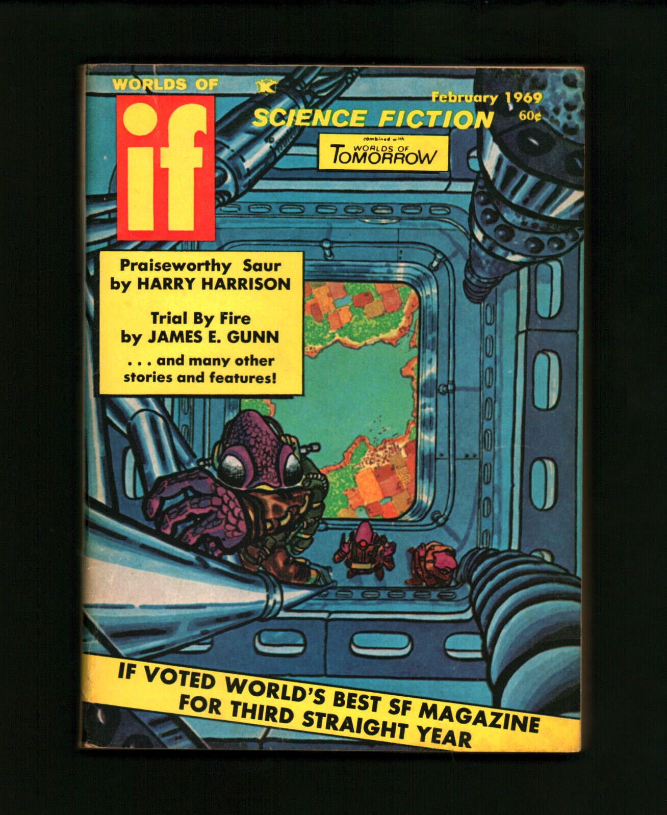 Worlds of If Science Fiction Magazine February 1969 Harry Harrison Fine- 5.5